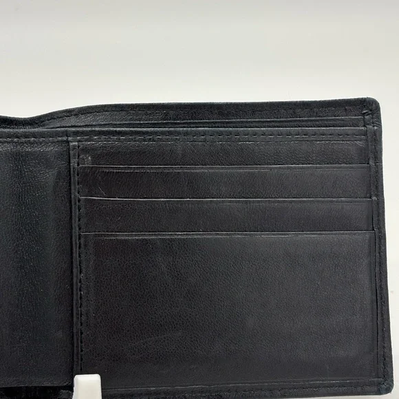 Chanel Authentic Black Leather Unisex Bifold Wallet